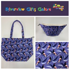 Large Tote Bag With Zip - Magpie Large Tote Bag With Zip - Magpie